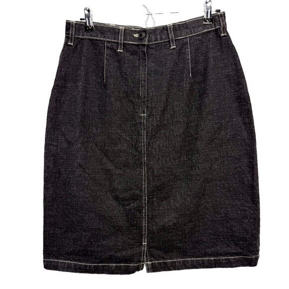FRENCH DRESSING JEANSWEAR PARIS Charcoal Black Denim Knee-Lenght Pencil Skirt 8P - Picture 1 of 5